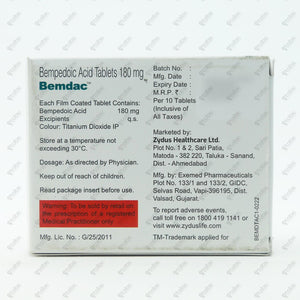 Bemdac Tablet 10's