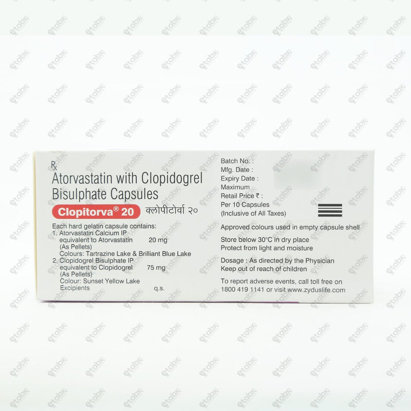 Clopitorva 20 Capsule 10's