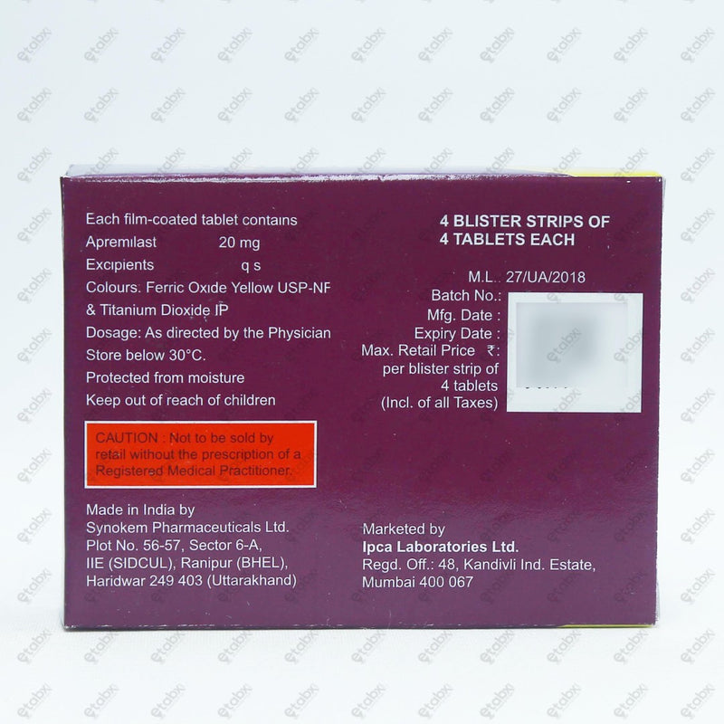 Apraize 20mg Tablet 4's