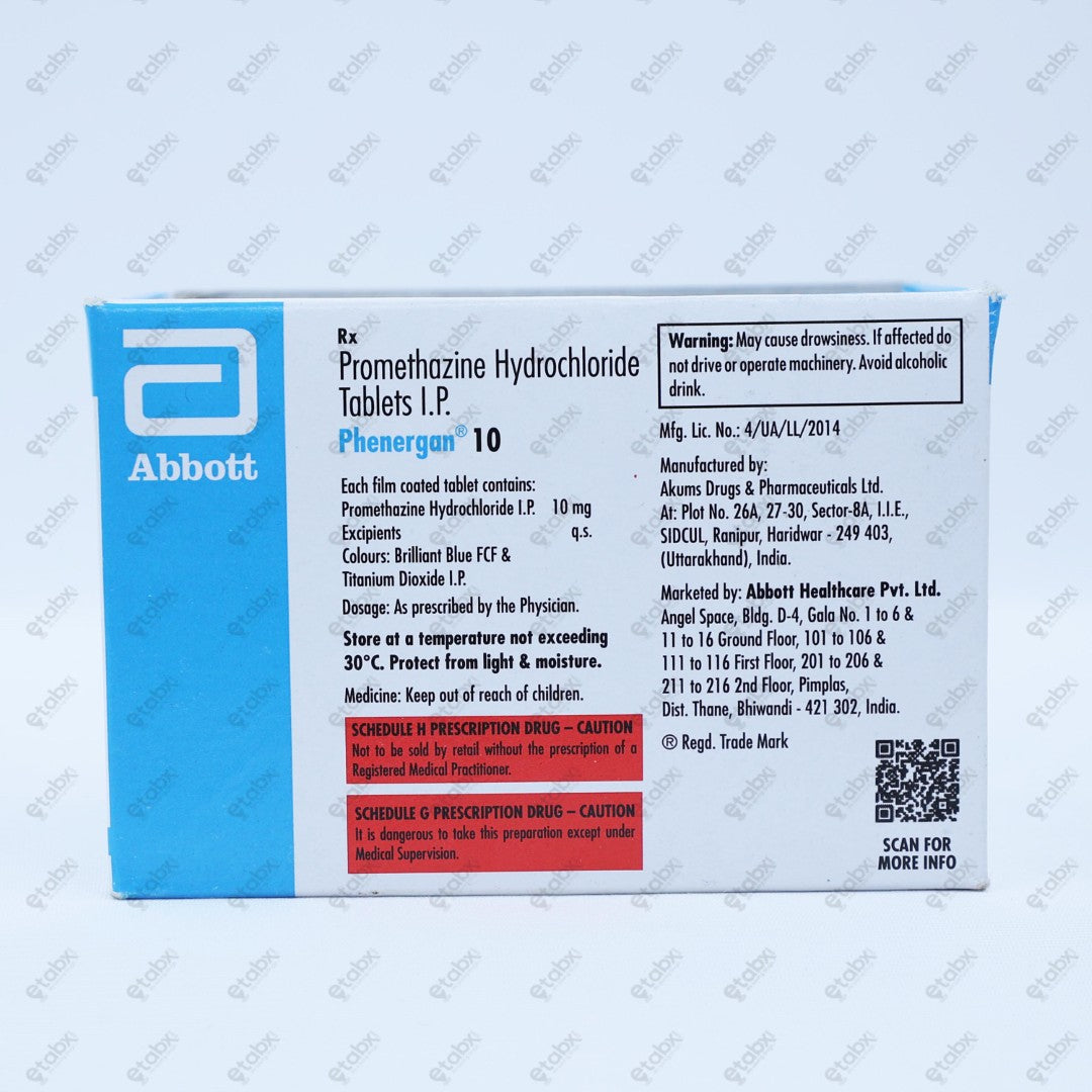 Phenergan 10mg Tablet 10's