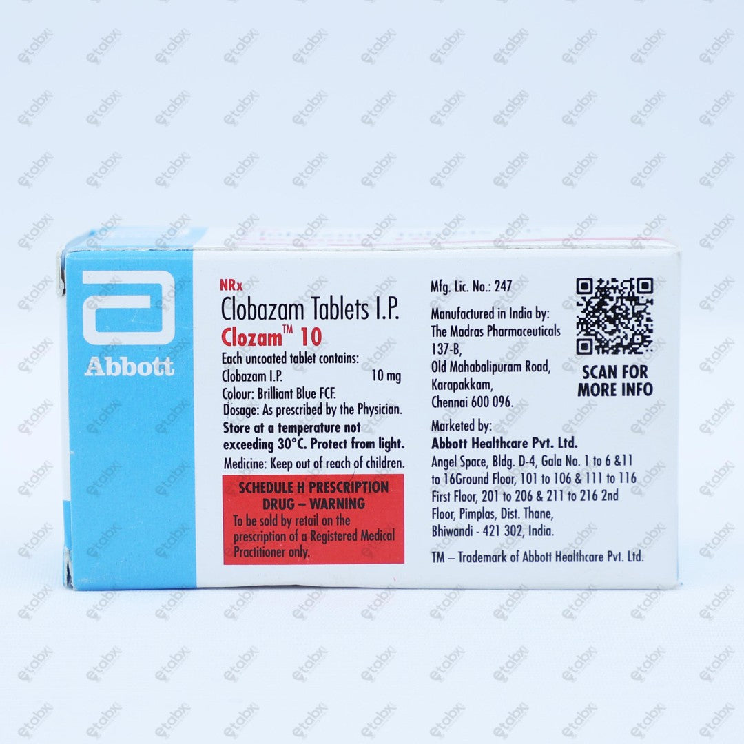 Clozam 10mg Tablet 10's