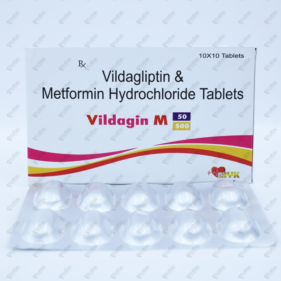 Vildagin M 50/500mg Tablet 10's