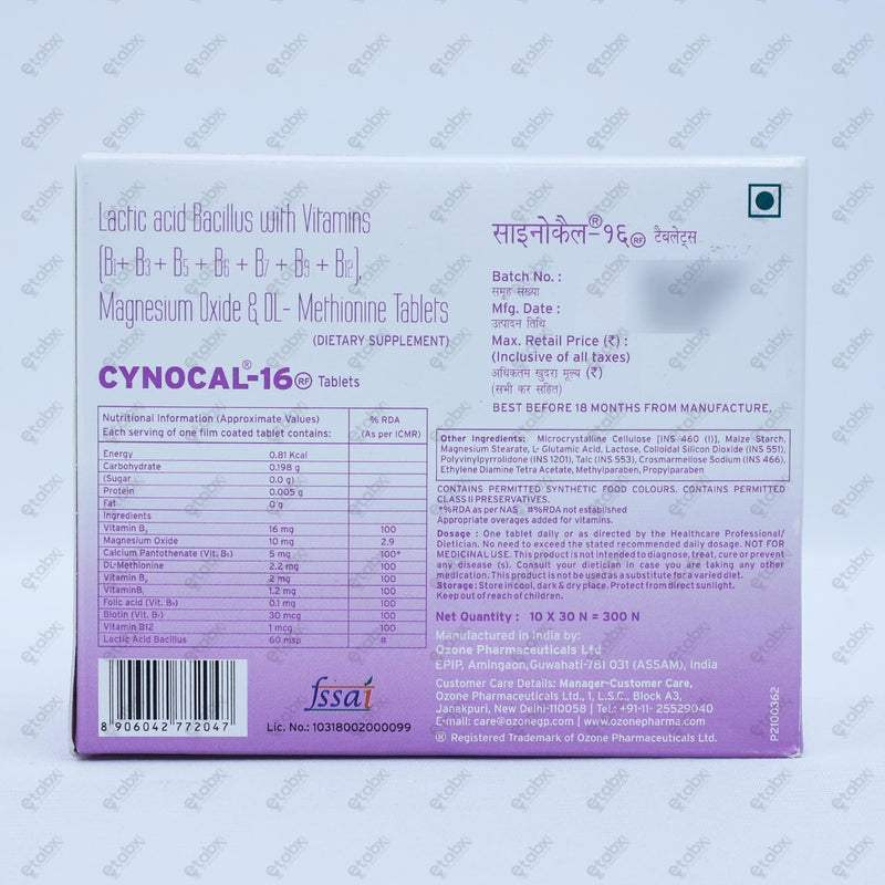 Cynocal 16mg Tablet 30's