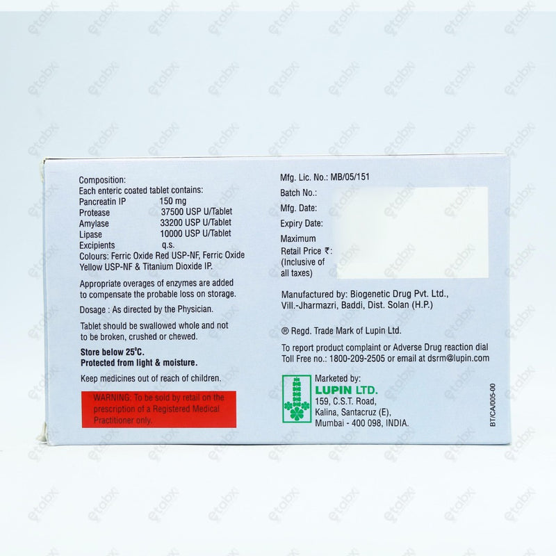LUPASE 10000 Tablets 10's