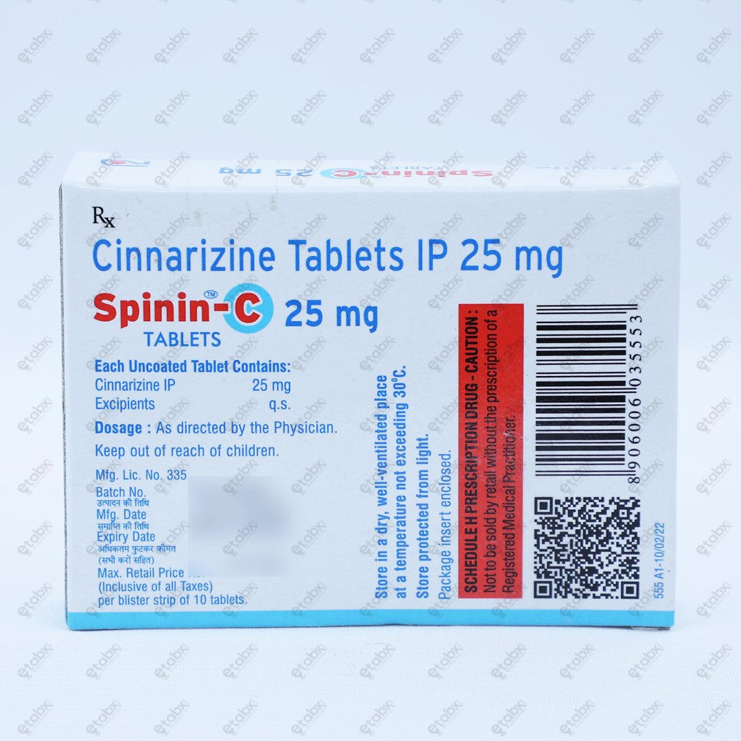 Spinin C 25mg Tablet 10's