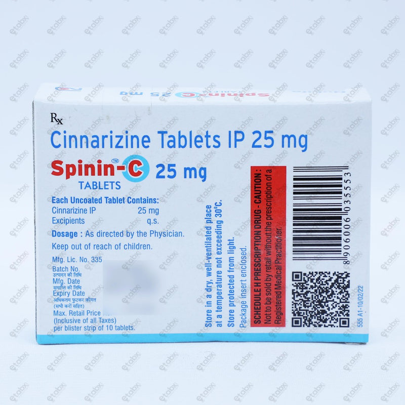Spinin C 25mg Tablet 10's