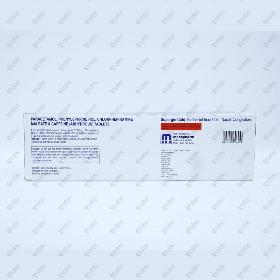 Supergin Cold Tablets 10s
