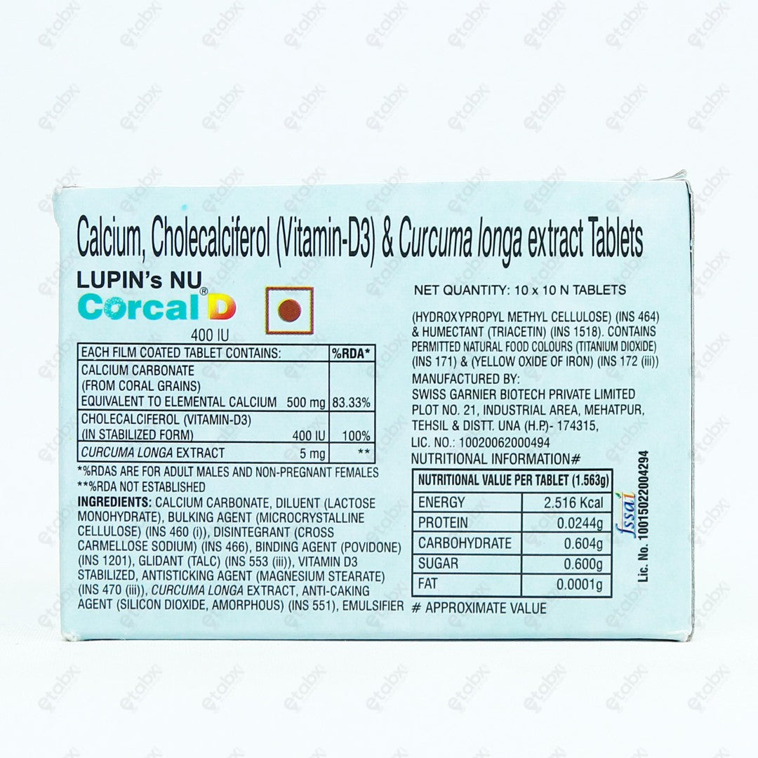 Corcal D 400 Tablet 10's