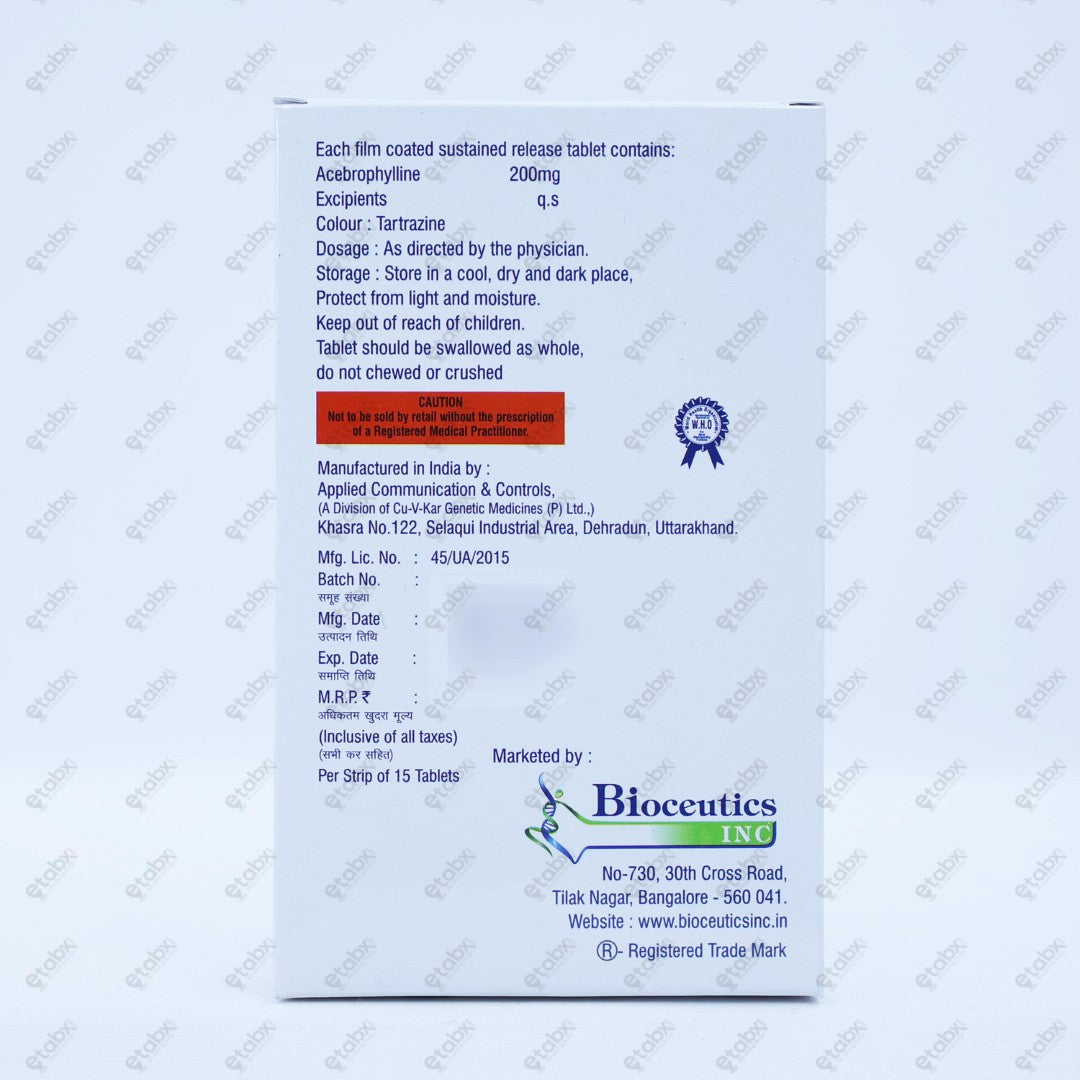 BRONCHORIL 200mg SR Sustained Release Theophylline Tablets (15's)