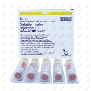 Actrapid HM Penfill Insulin 100IU/ml 3ml 5x
