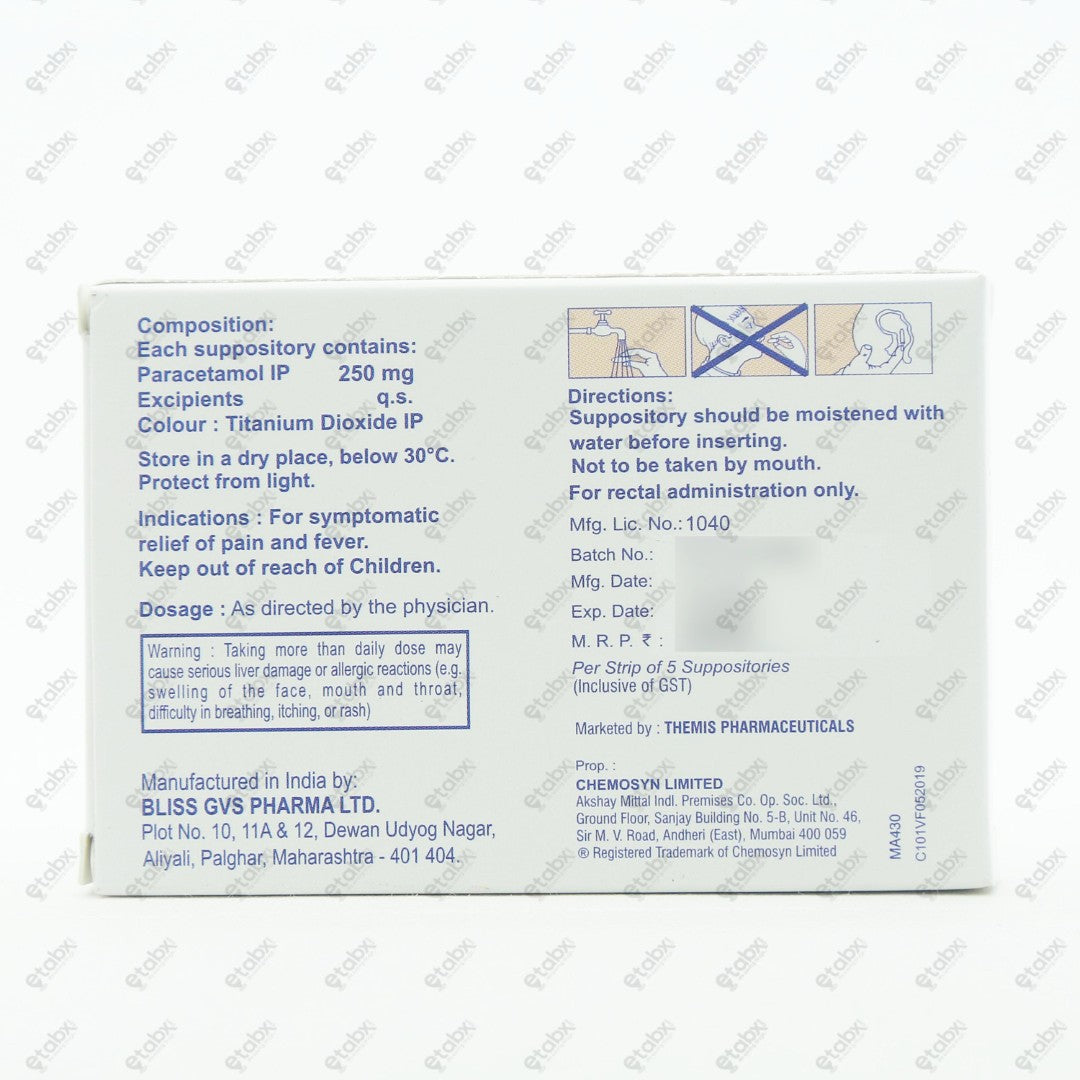 Metacin Suppository 250mg