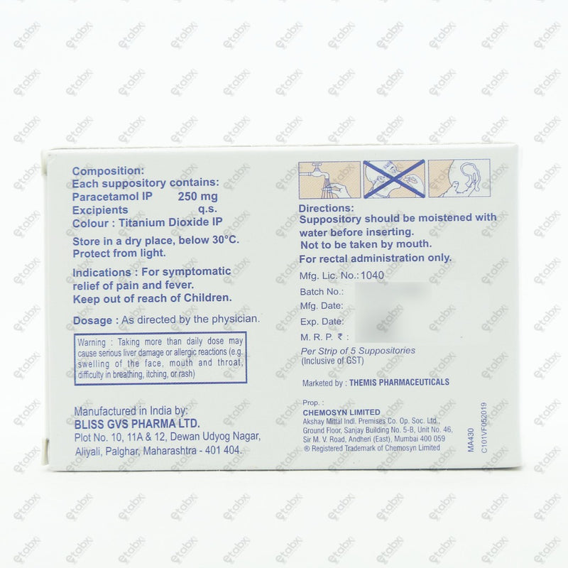 Metacin Suppository 250mg