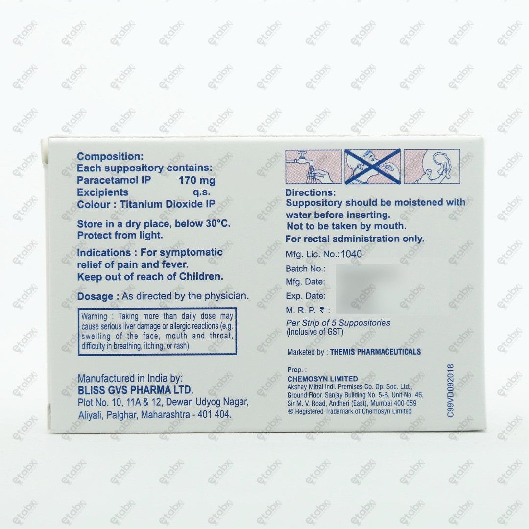Metacin Suppository 170mg