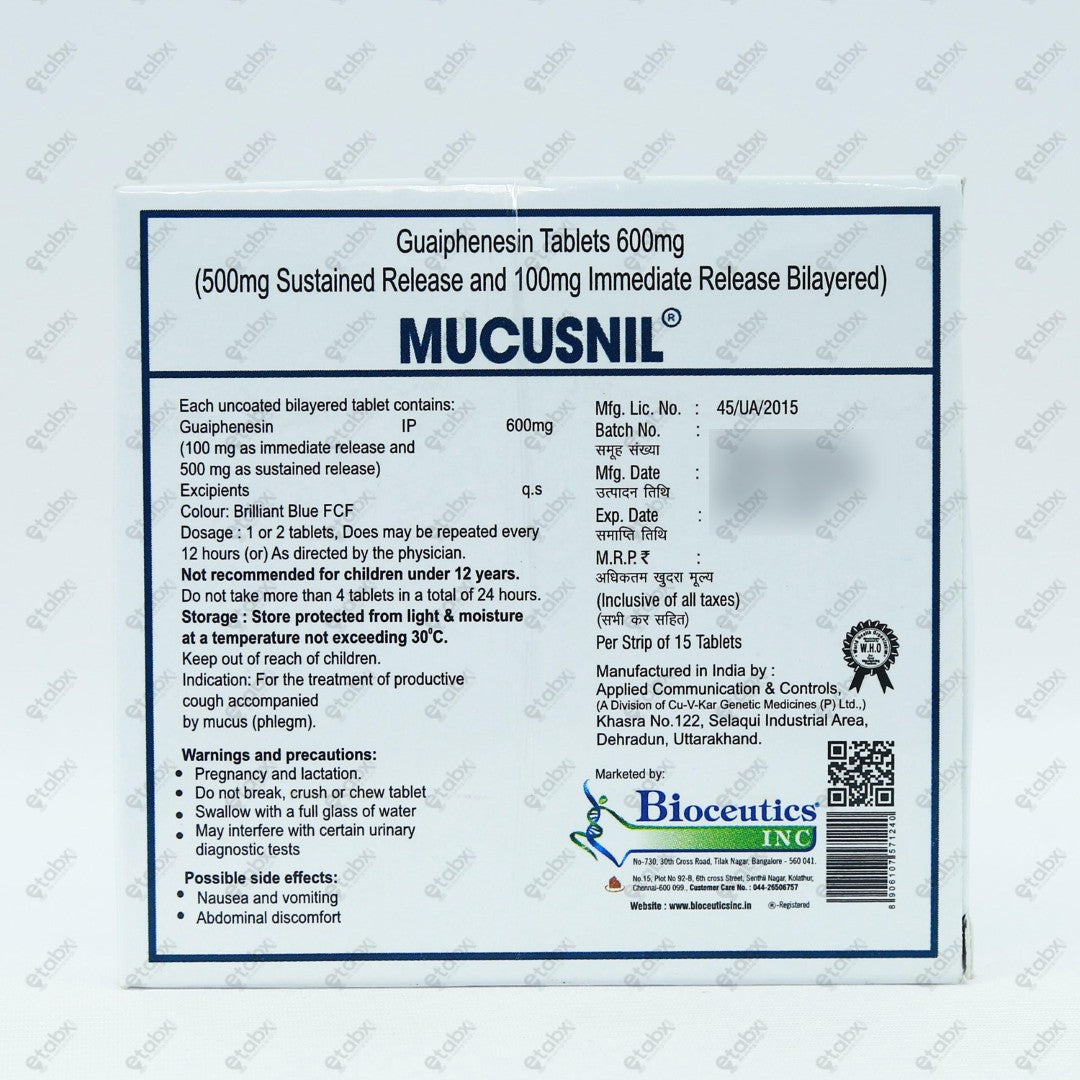 Mucusnil Tablet 15's