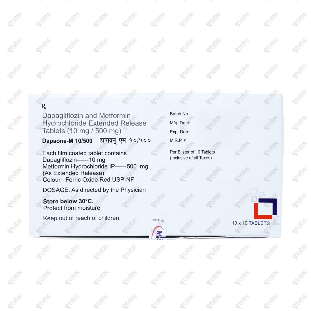 Dapaone M 10/500mg Tablets 10's