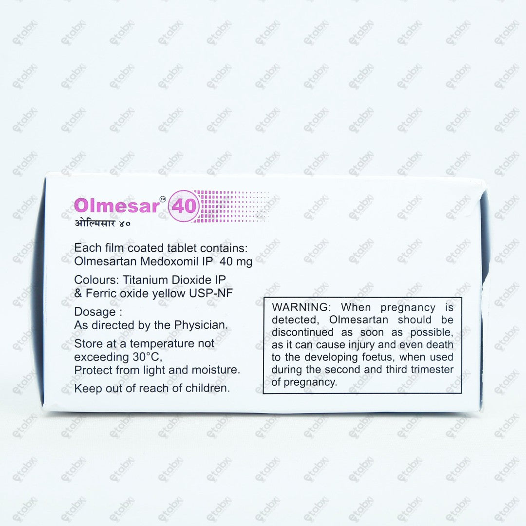 Olmesar 40mg Tablet 15's