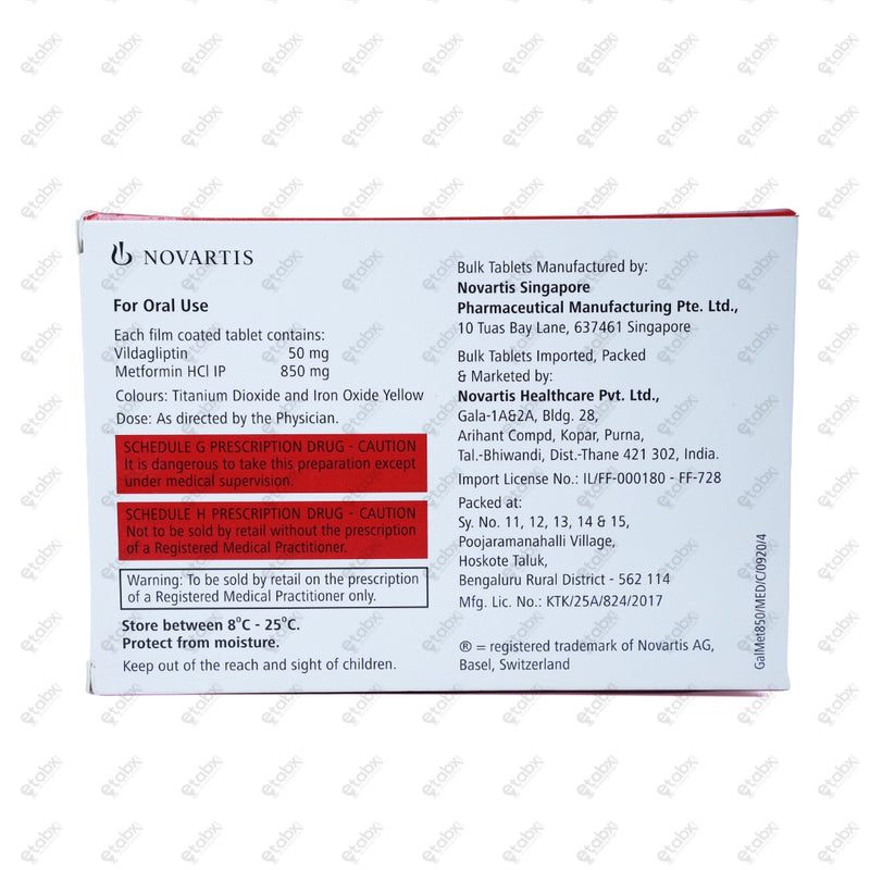 Galvus Met 50/850mg Tablet 15's