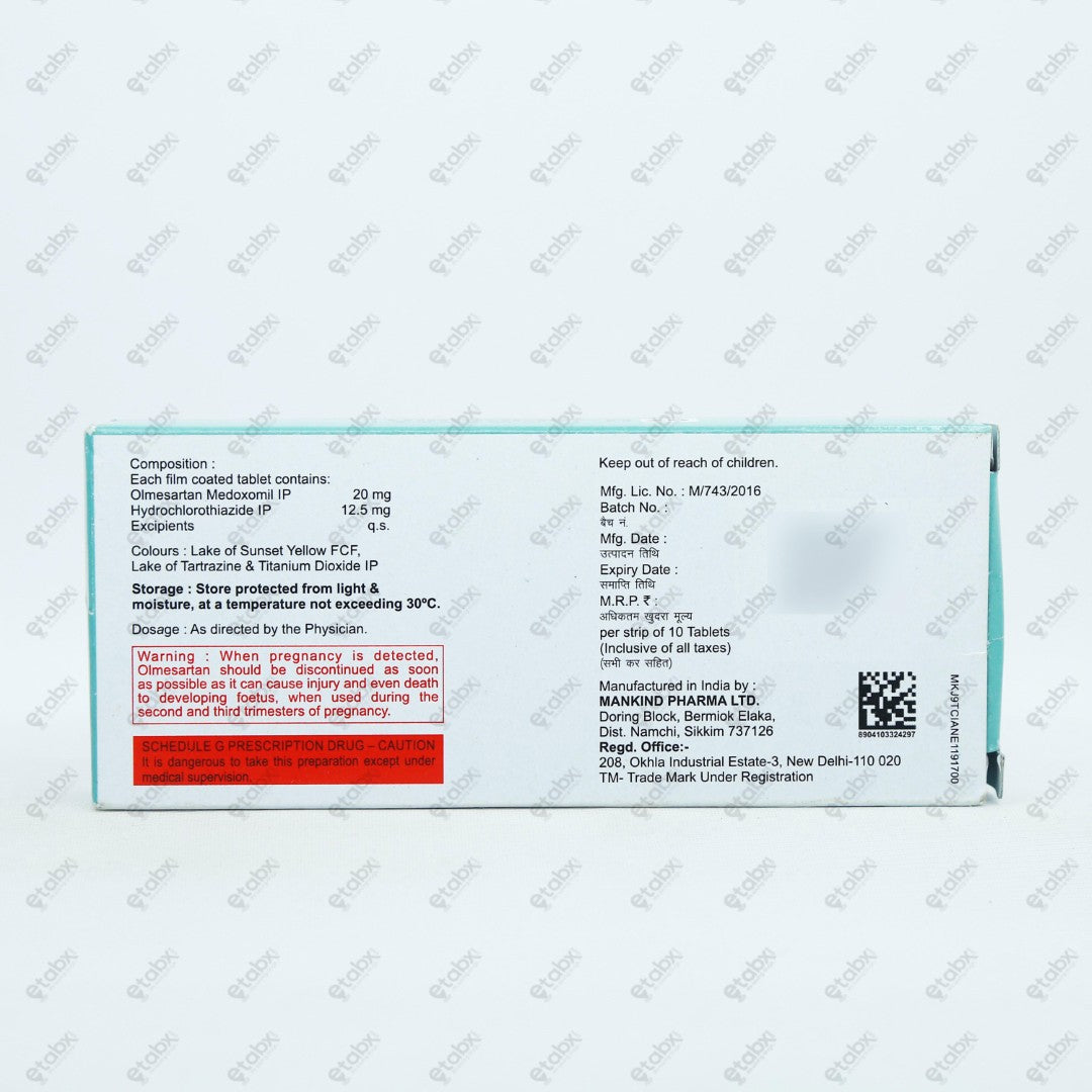 Olmetime H 20mg Tablet 10's