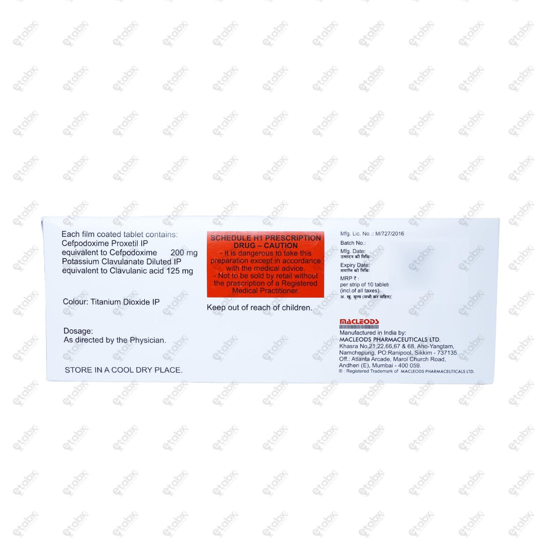 Macpod CV 200MG Tablet 10's