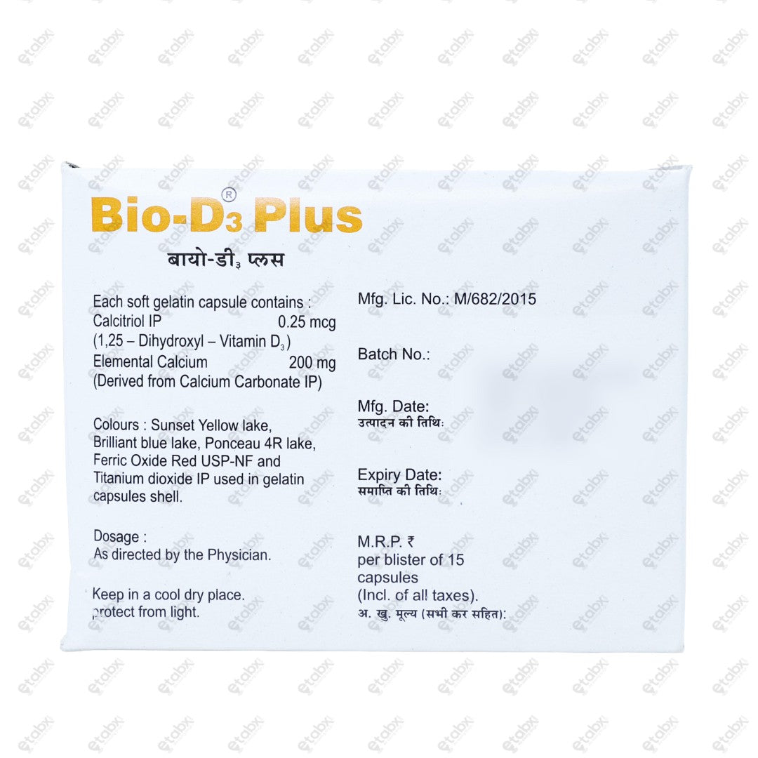 Bio D3 Plus Capsule 15's