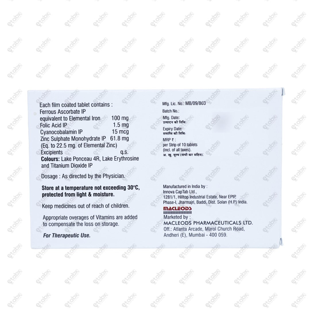 Rubired Z Tablets 10's