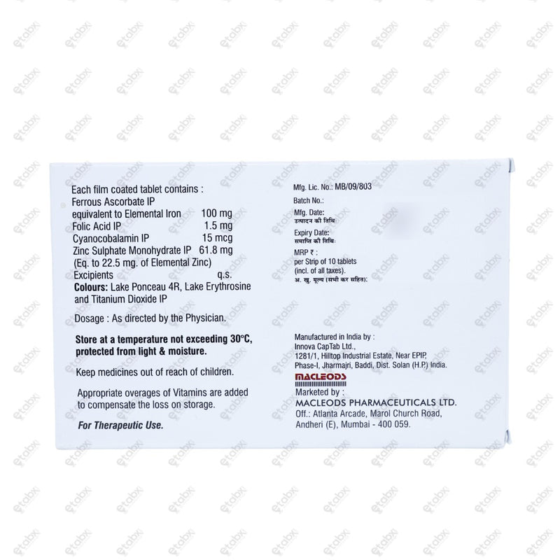 Rubired Z Tablets 10's