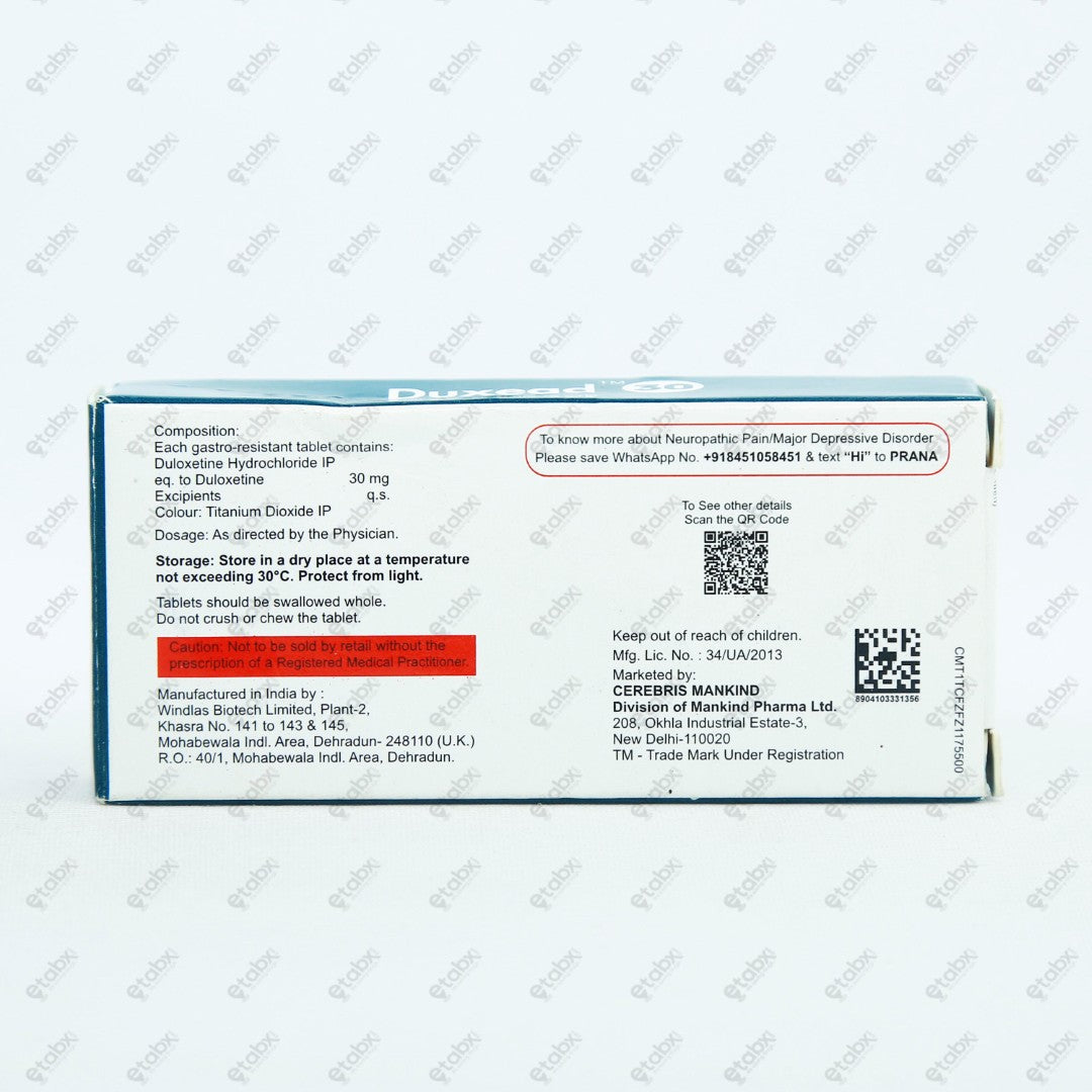 DUXEAD 30mg Tablets 10's