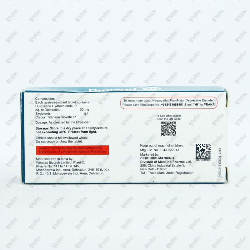DUXEAD 30mg Tablets 10's