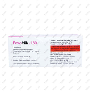 Fexomik 180mg Tablet 10's