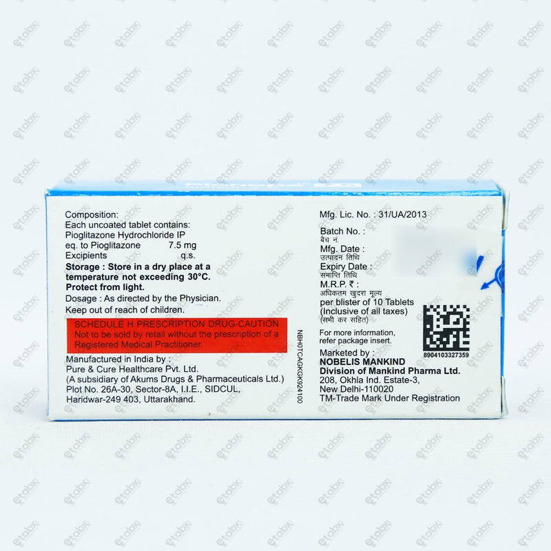 PIOHOPE 7.5mg Tablet 10's
