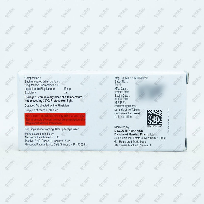PIOKIND 15mg Tablet 10's