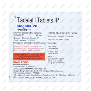 Megalis 20mg Tablet 4's