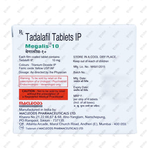 Megalis 10mg Tablet 4's