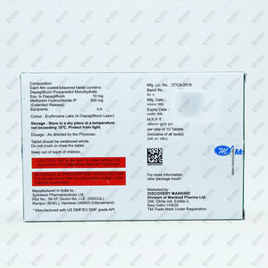 SGLT D M 10/500mg Tablet 10's