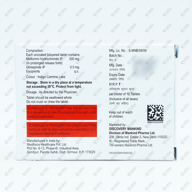 Glimestar M 0.5 Tablet 10's