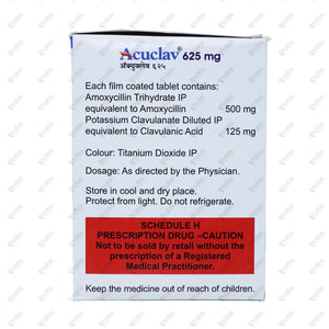 Acuclav 625mg Tablet 10's