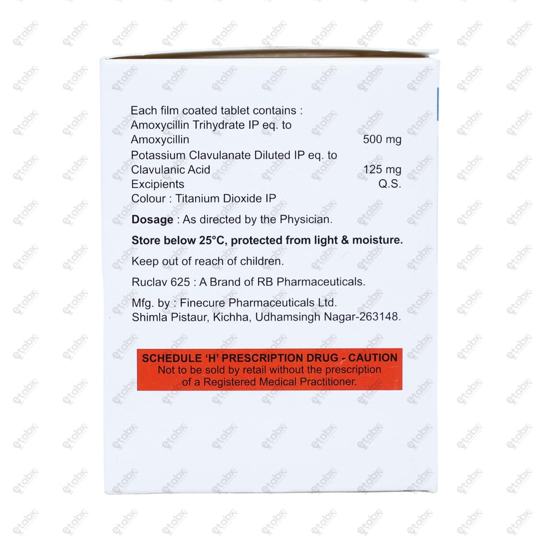 RUCLAV 625mg Tablet 10's