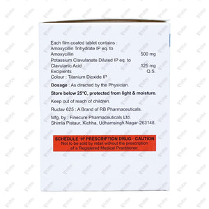RUCLAV 625mg Tablet 10's
