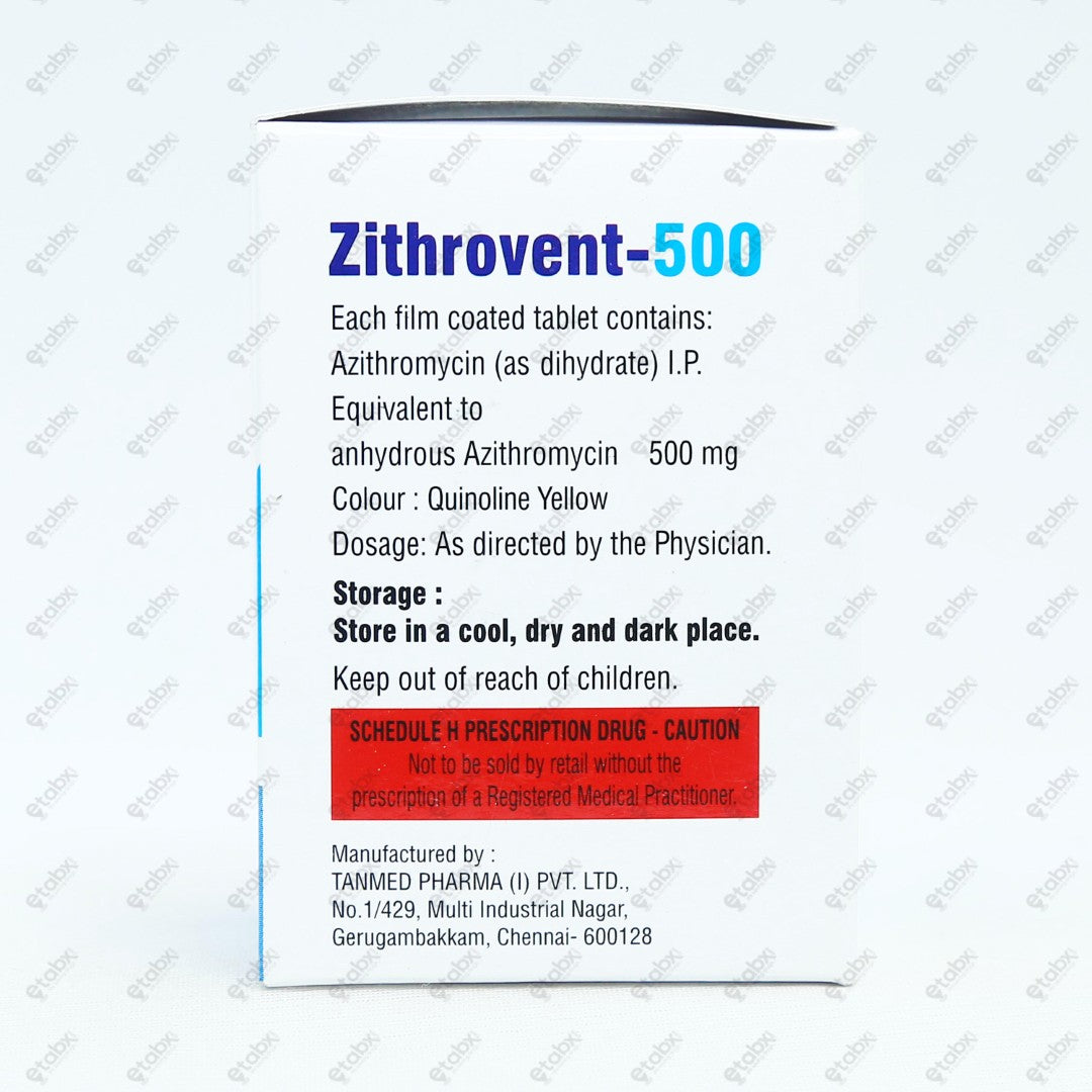 ZITHROVENT 500mg Tablet 10