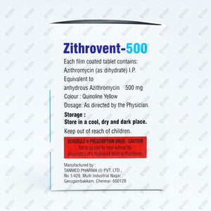 ZITHROVENT 500mg Tablet 10