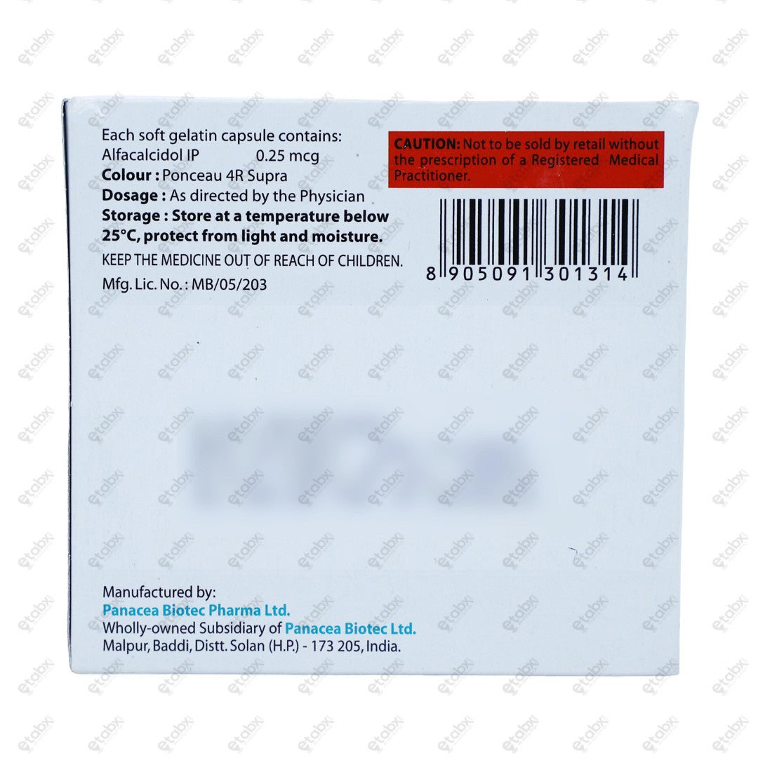 ALPHADOL 0.25mcg Capsule 10's