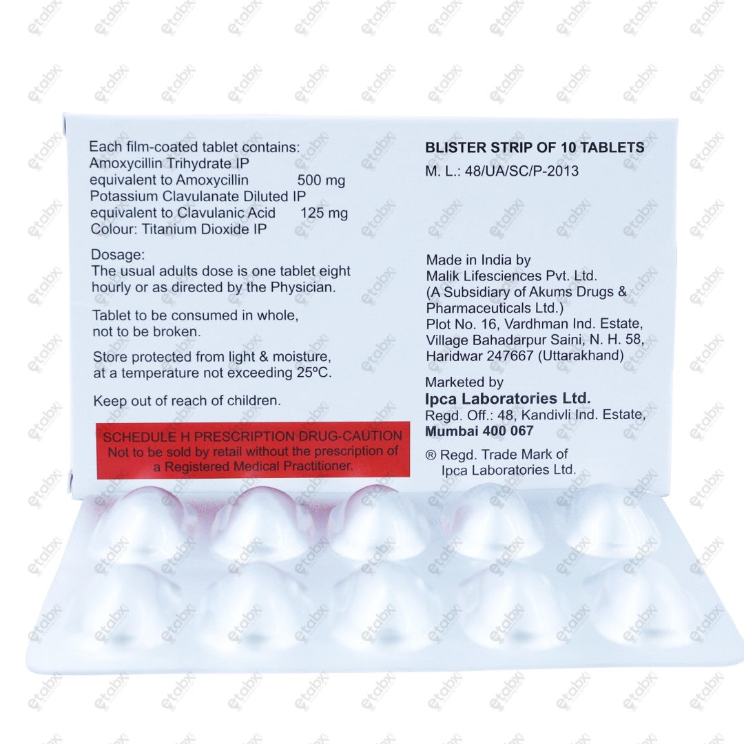 Rapiclav 625 Tablets 10's