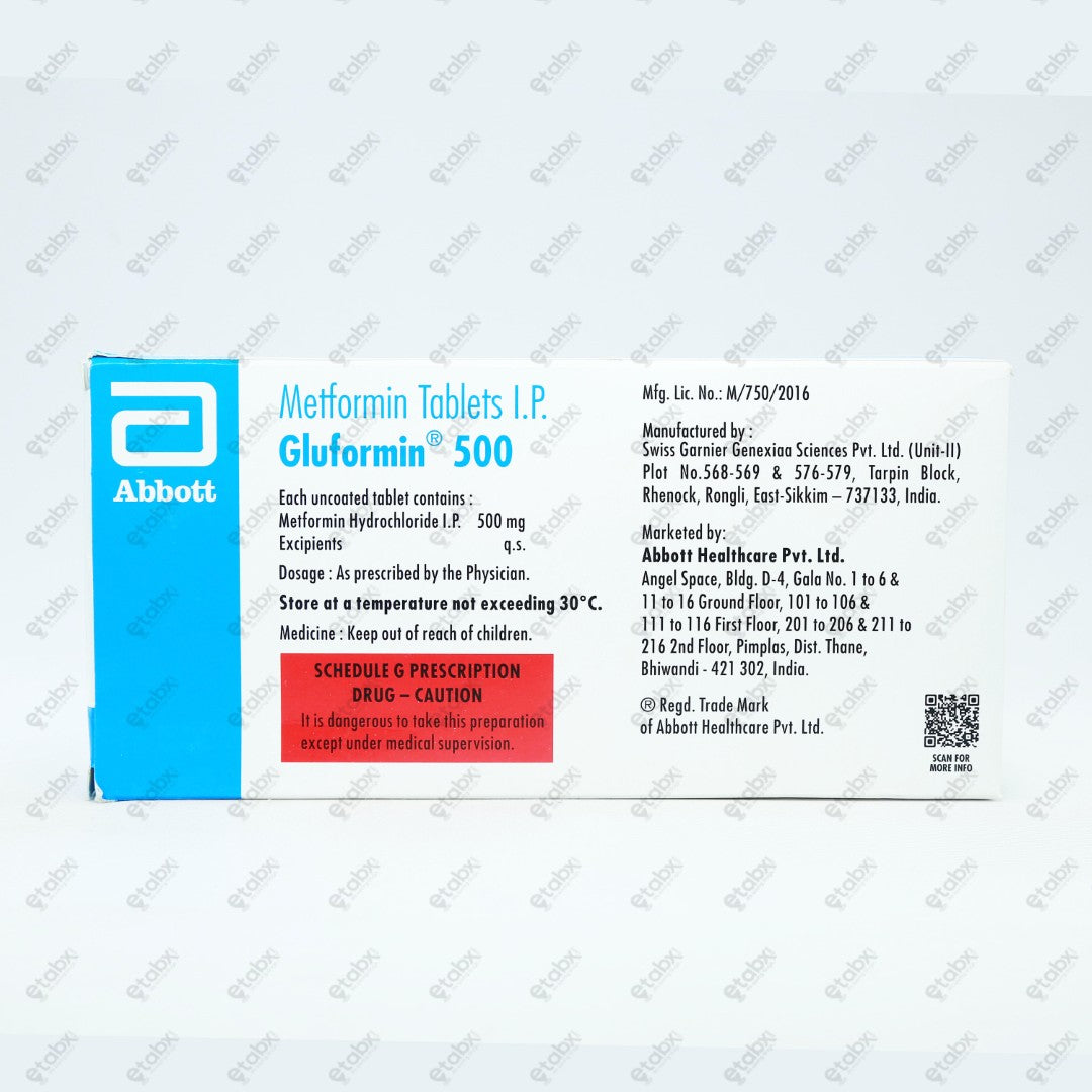 GLUFORMIN 500mg Tablet