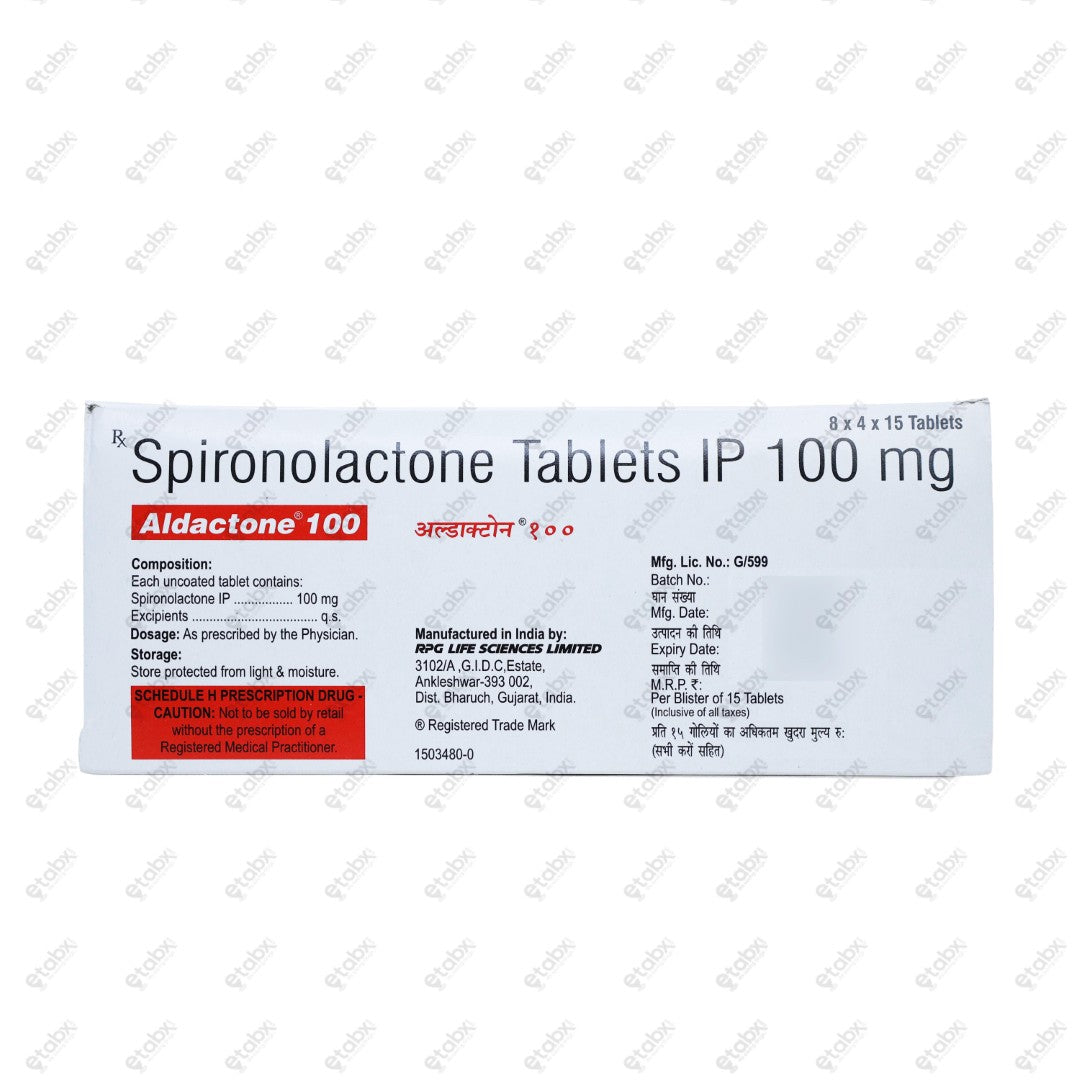 Aldactone 100mg Tablet 15's