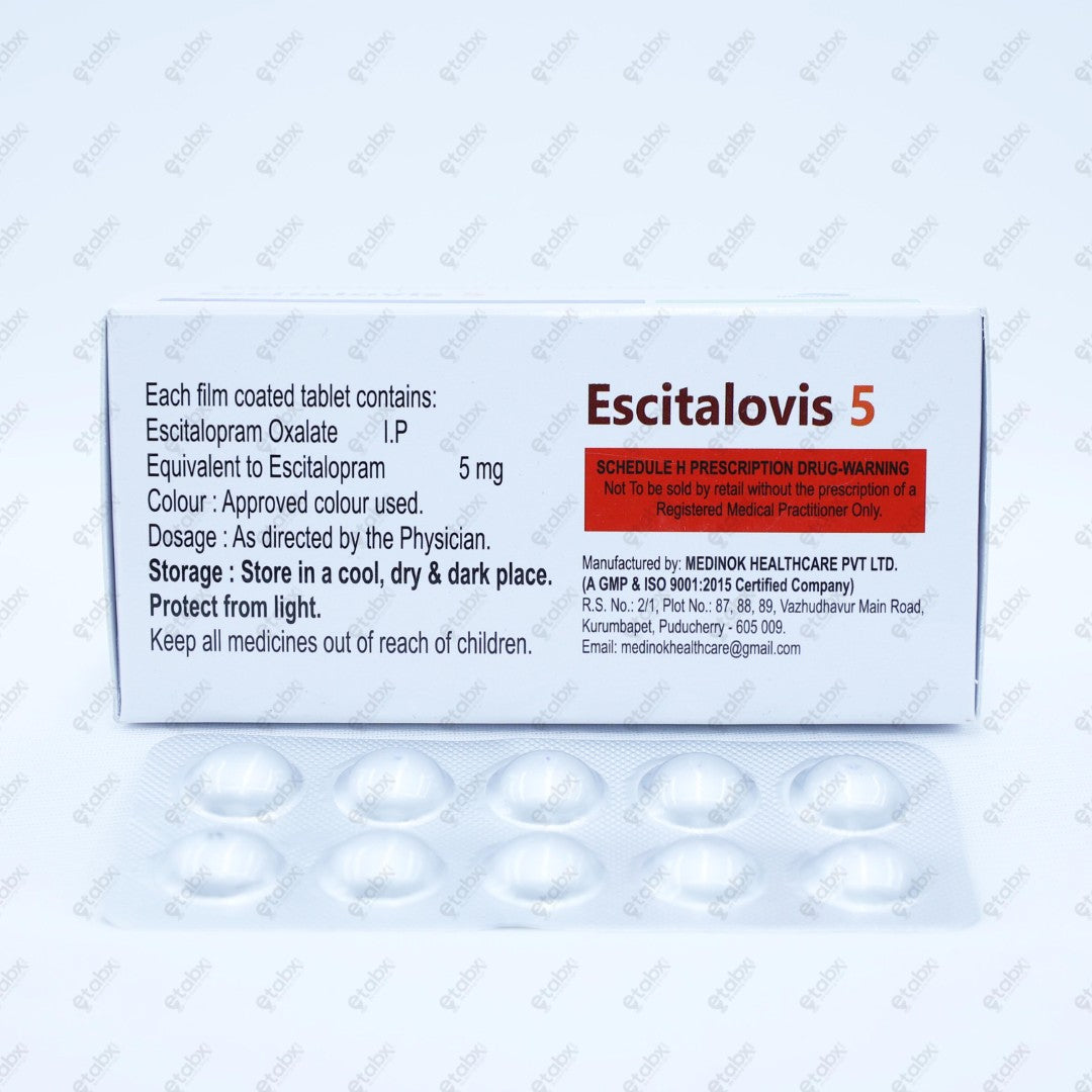 Escitalovis 5MG Tablet 10's