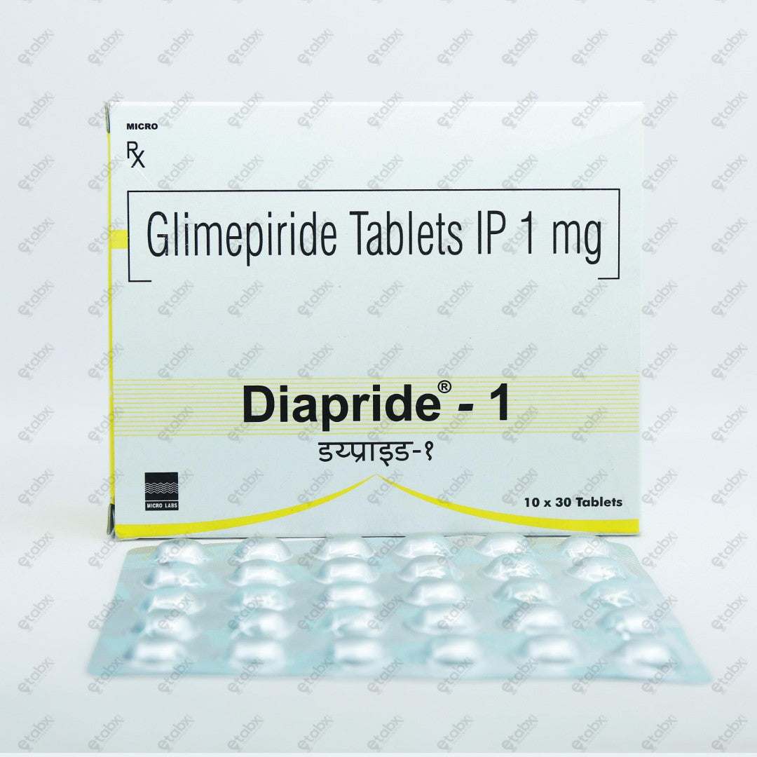 Diapride 1mg Tablet 30's