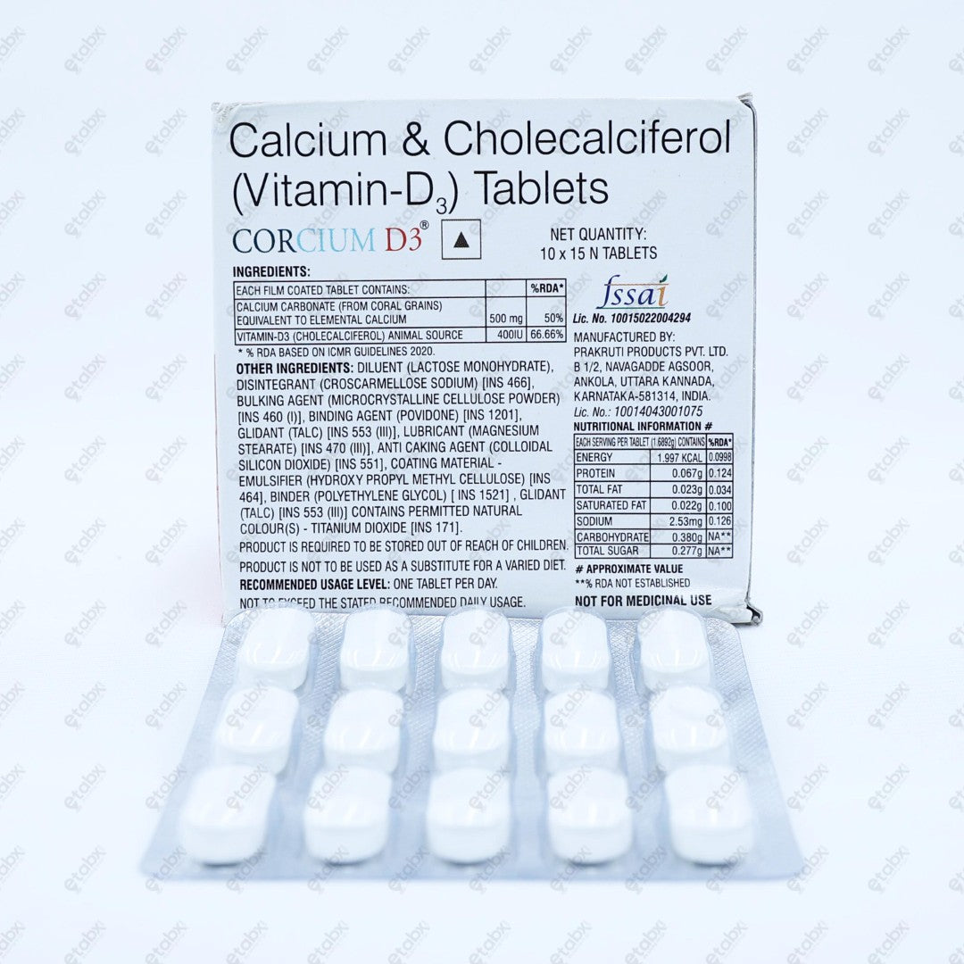 CORCIUM D3 Tablet 15'S