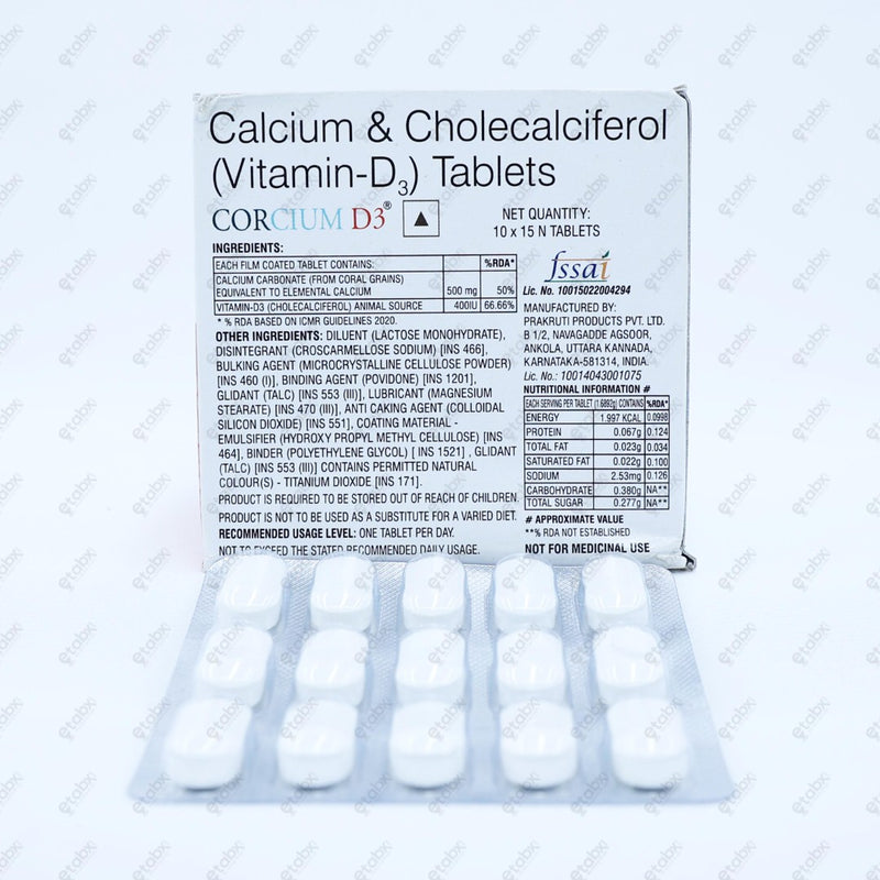 CORCIUM D3 Tablet 15'S