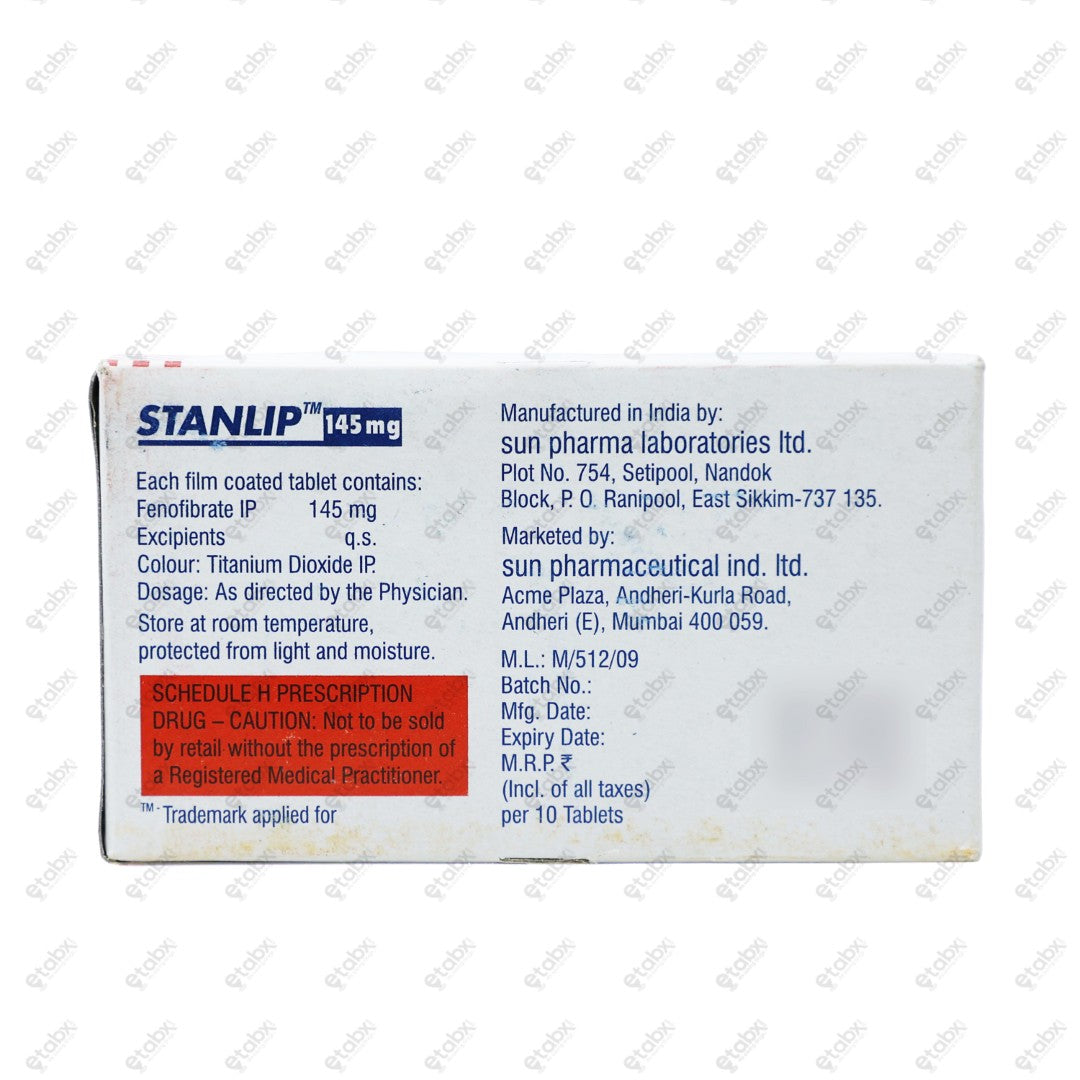 Stanlip 145mg Tablet 10's