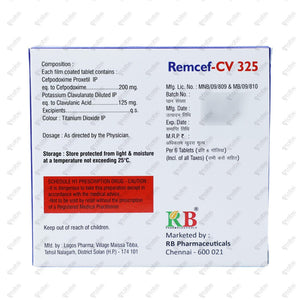 REMCEF CV Tablet 325mg (6's)